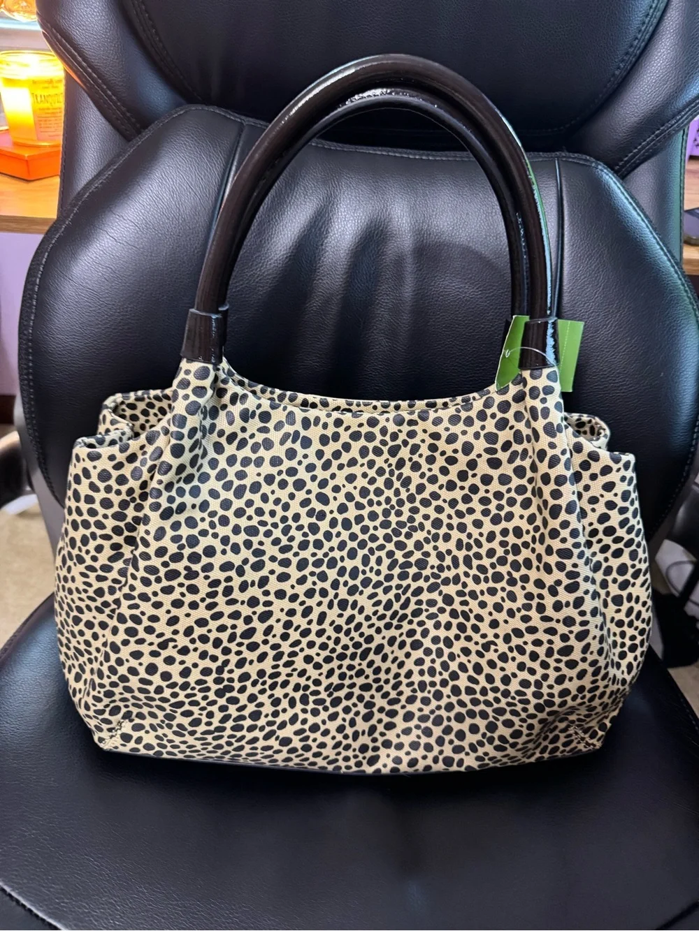 kate spade Beige and Black Spotted Shoulder Bag